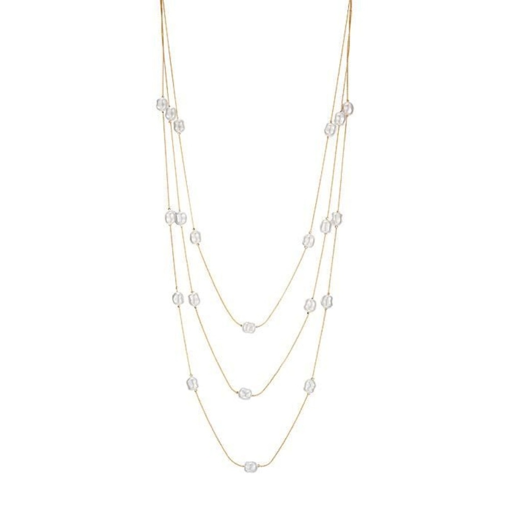 Gorgeous Pearly Perfection Long Neckace